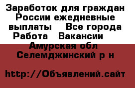 Заработок для граждан России.ежедневные выплаты. - Все города Работа » Вакансии   . Амурская обл.,Селемджинский р-н